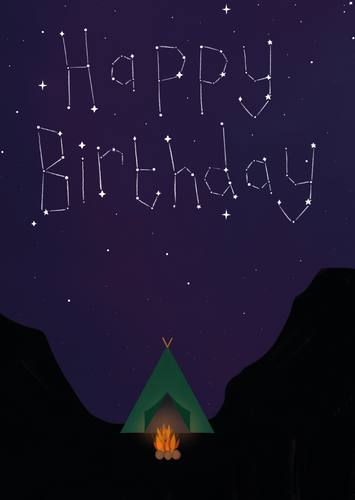 Stargazing Birthday Card